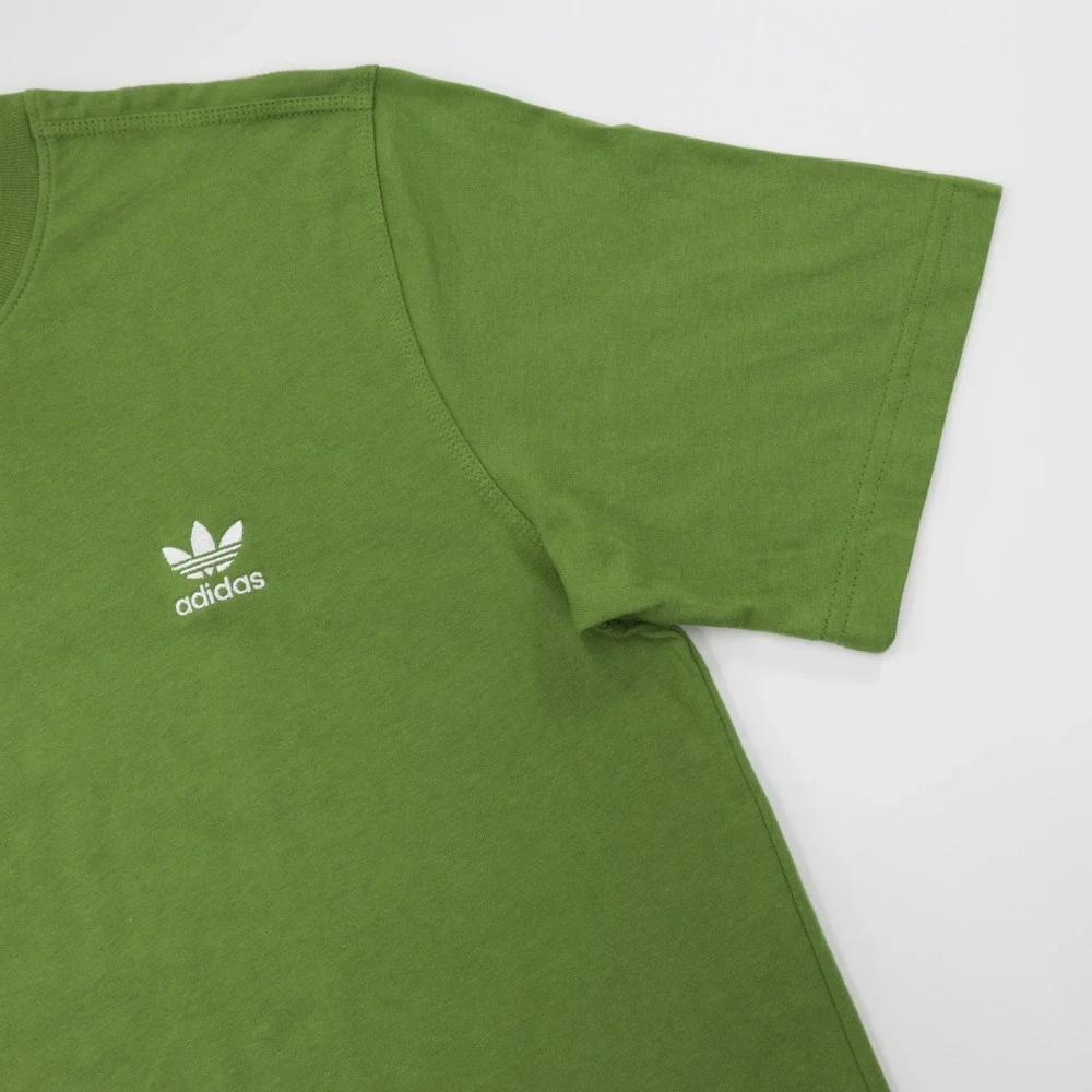 Adidas Originals Men's Crew Neck Short‎ Sleeve Trefoil Logo Tee Green Size M - Picture 4 of 11